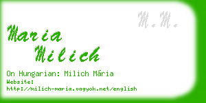 maria milich business card